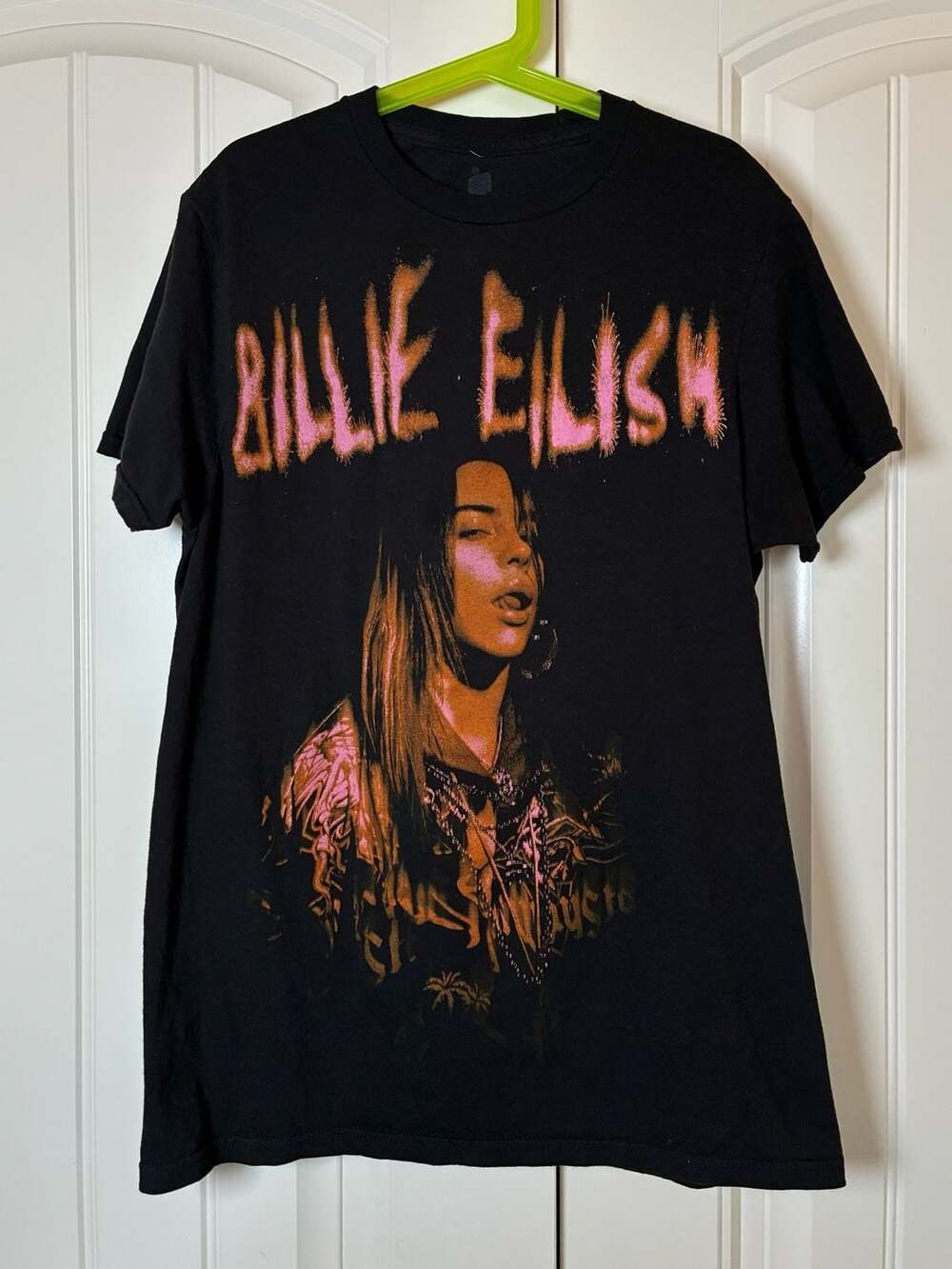 Billie Eilish Graphic Print Short Sleeve T-Shirt Black Small